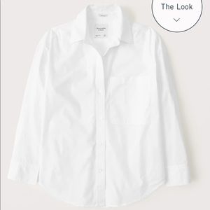 Abercrombie Oversized Poplin Button-Up Shirt brand new in white
